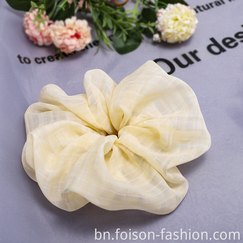 2020 Newest Hot Selling Ponytail Wide Checkered Hair Rubber Band3